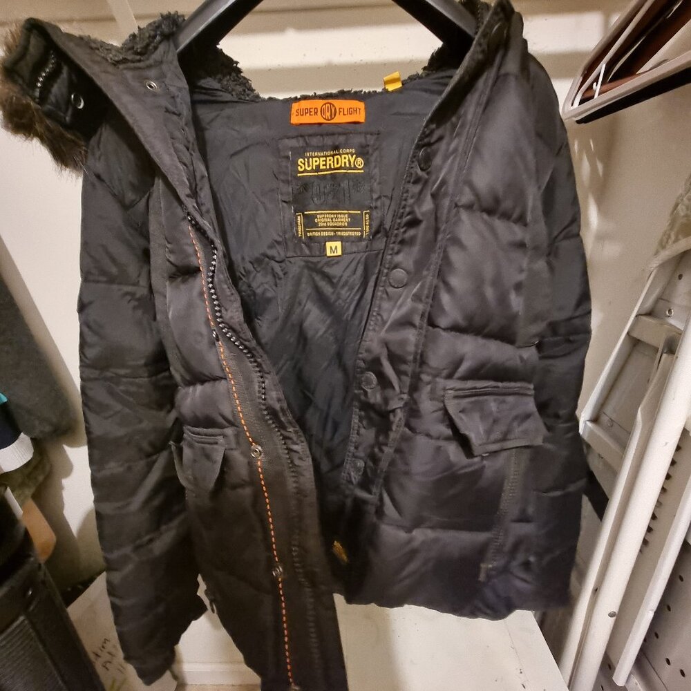 Superdry mens medium black winter bomber